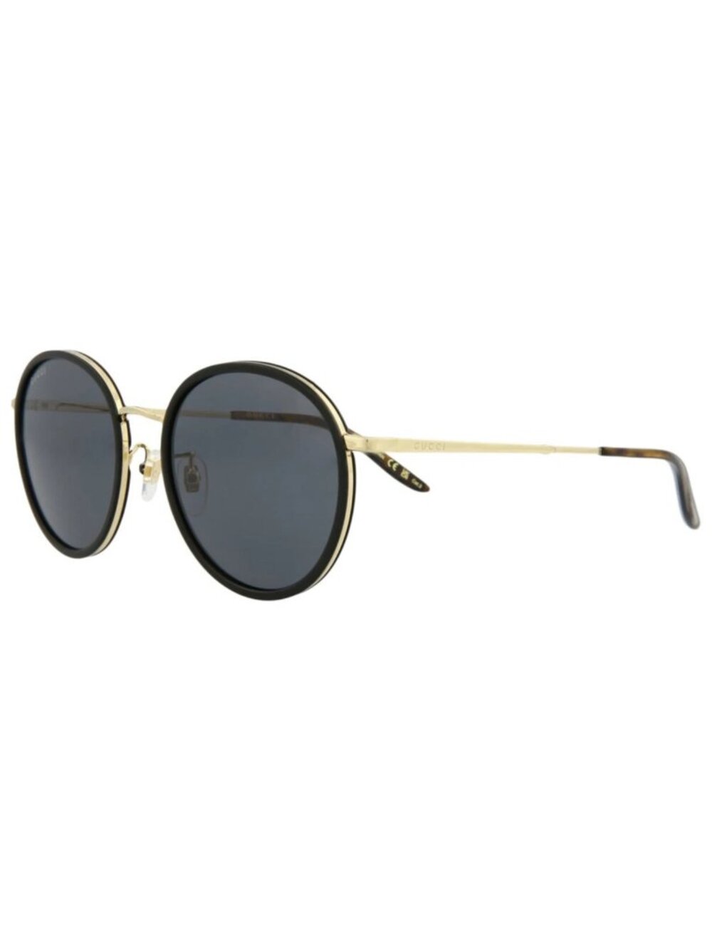 New Gucci Women's Sunglasses Round Oval Acetate Frame Mens Black Gold Grey